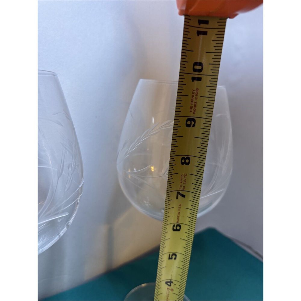 Schott Zwiesel 2 Water Goblets 14 Oz. Warsaw Cut Glass NWT Etched Floral - Picture 10 of 10